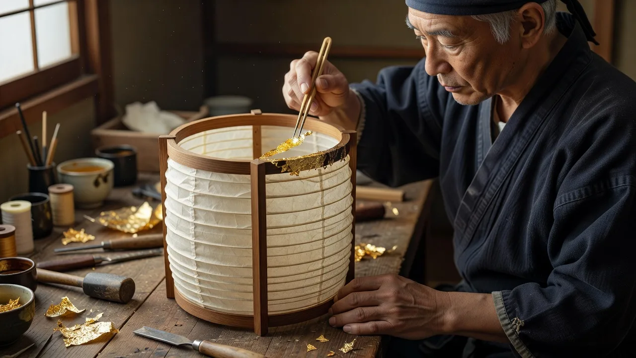 金箔仕上げの提灯